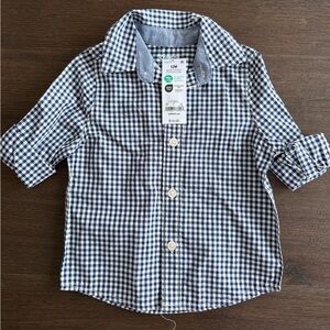 NWT OshKosh B'gosh Blue Checkered 12M Shirt